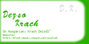 dezso krach business card